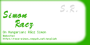 simon racz business card