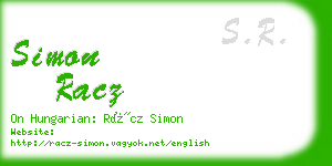 simon racz business card